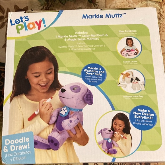 MARKIE MUTTZ STUFFED DOG  WITH 3 markers new in box - Picture 3 of 3